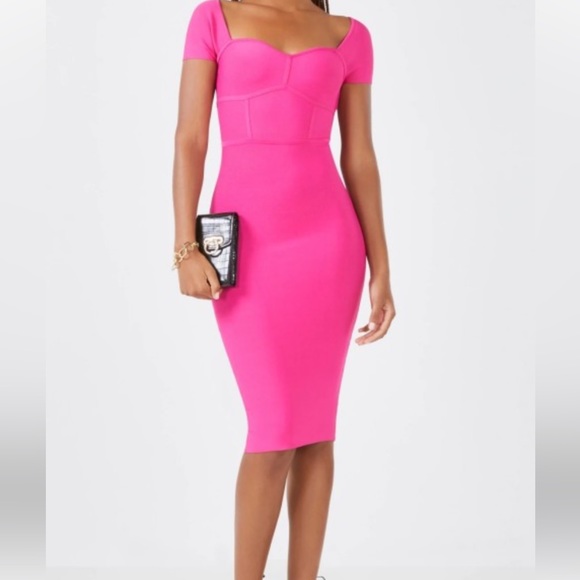 BCBGMAXAZRIA womens Short Cap Sleeve Cut Out Bodycon Cocktail Dress Dress - Picture 4 of 7